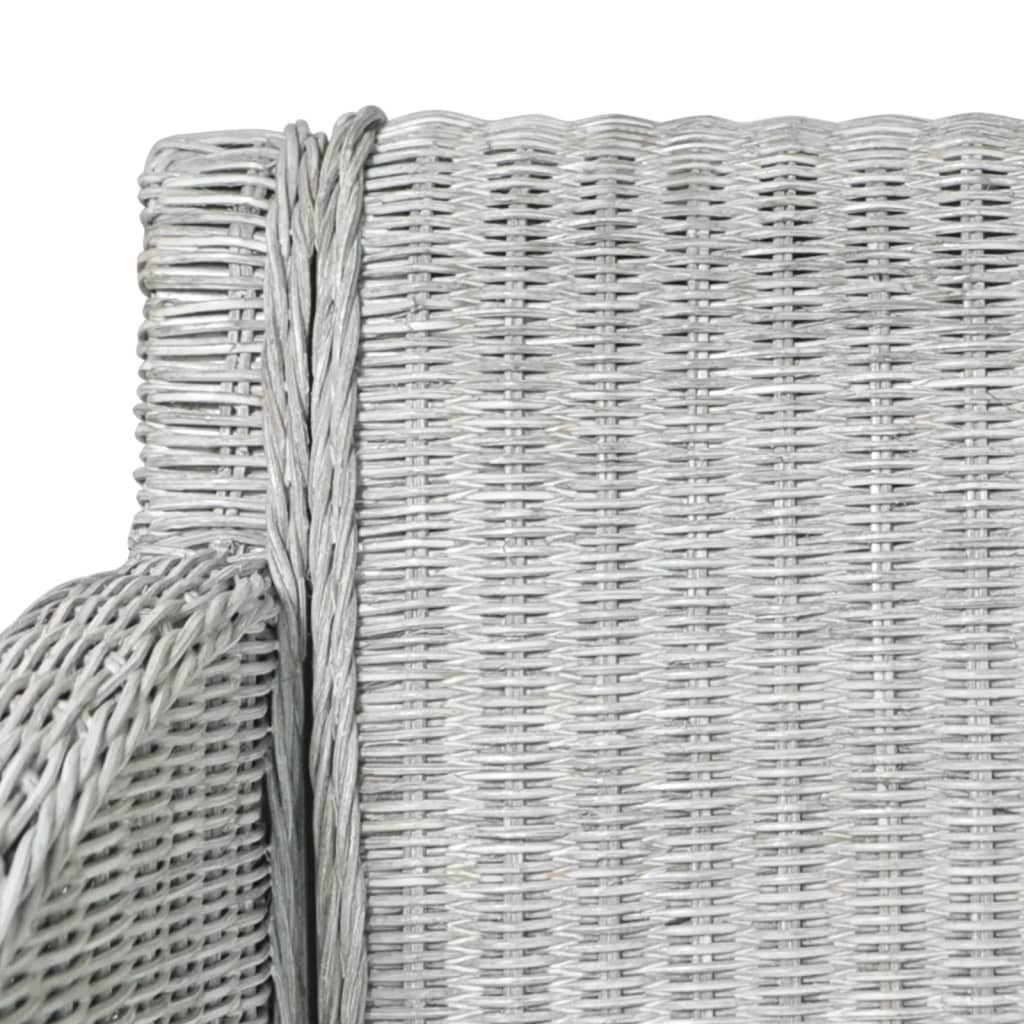 Eetkamerstoelen Met Kussens Natuurlijk Rattan 2 Grijs