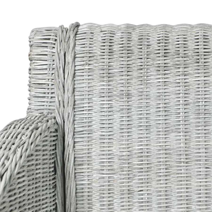 Eetkamerstoelen Met Kussens Natuurlijk Rattan 2 Grijs