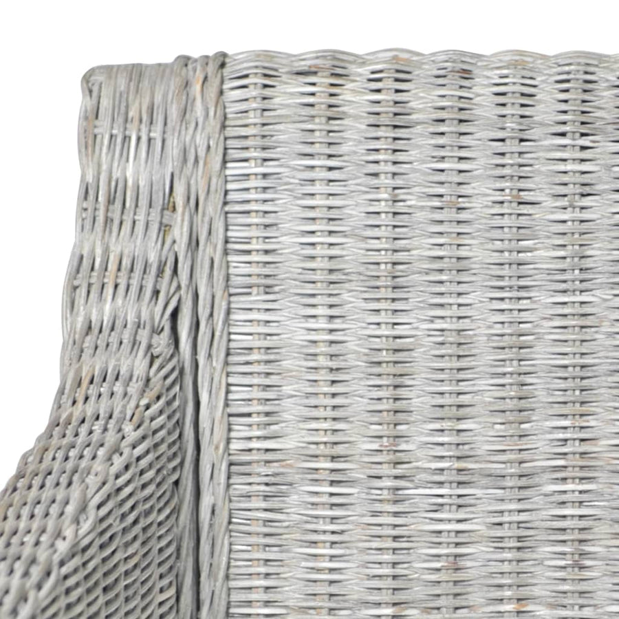 Eetkamerstoel Met Kussen Natuurlijk Rattan 1 Grijs
