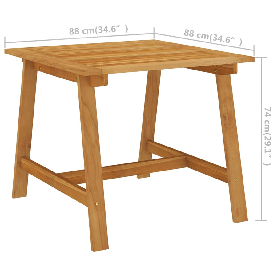 Tuintafel Massief Acaciahout 88 x 88 x 74 cm Bruin