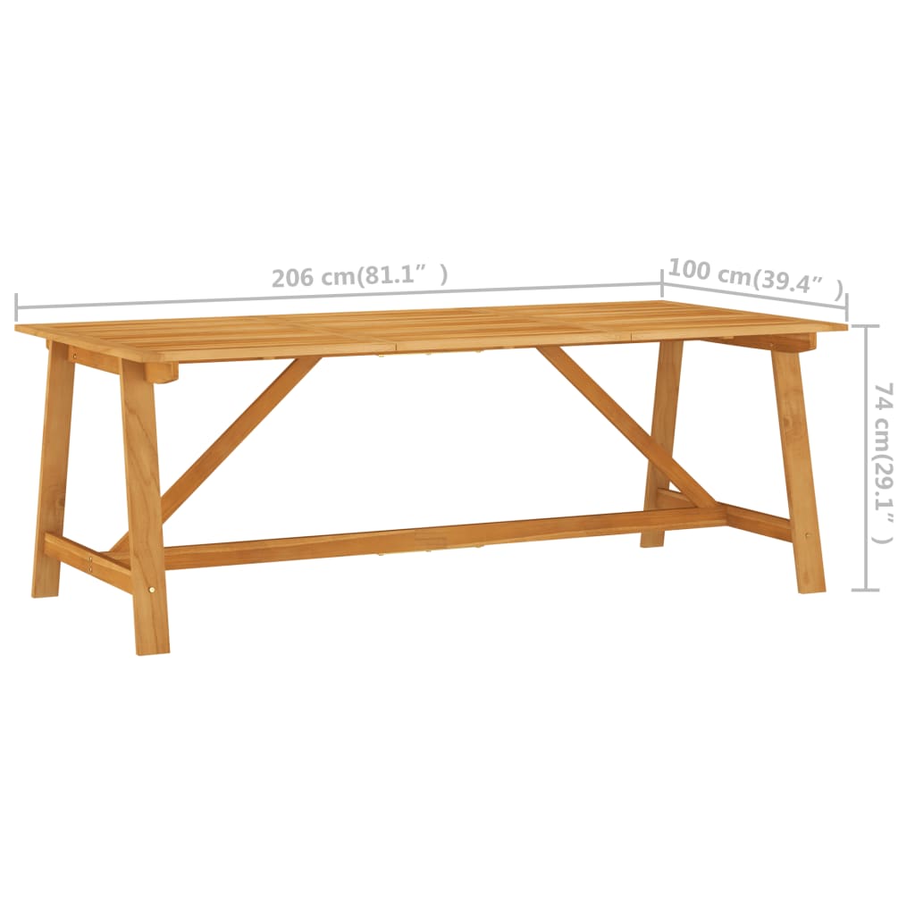 Tuintafel Massief Acaciahout 206 x 100 x 74 cm