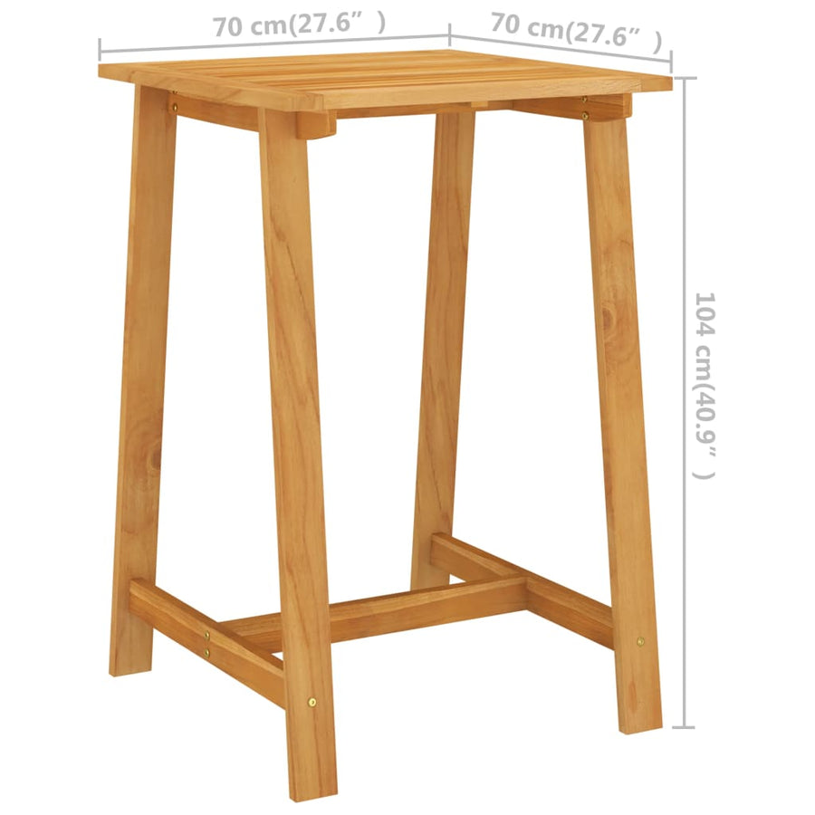 Tuinbartafel Massief Acaciahout 70 x 70 x 104 cm