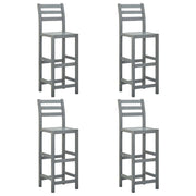 Bar stools 4 pcs solid acacia wood grey