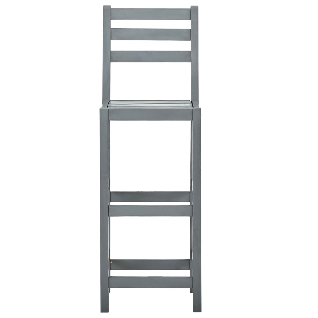 Barkrukken Massief Acaciahout 4 Grijs