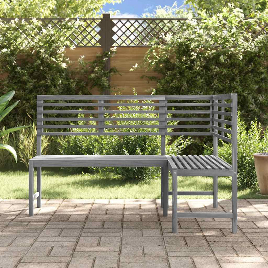 Tuinhoekbank 140 cm massief acaciahout grijs
