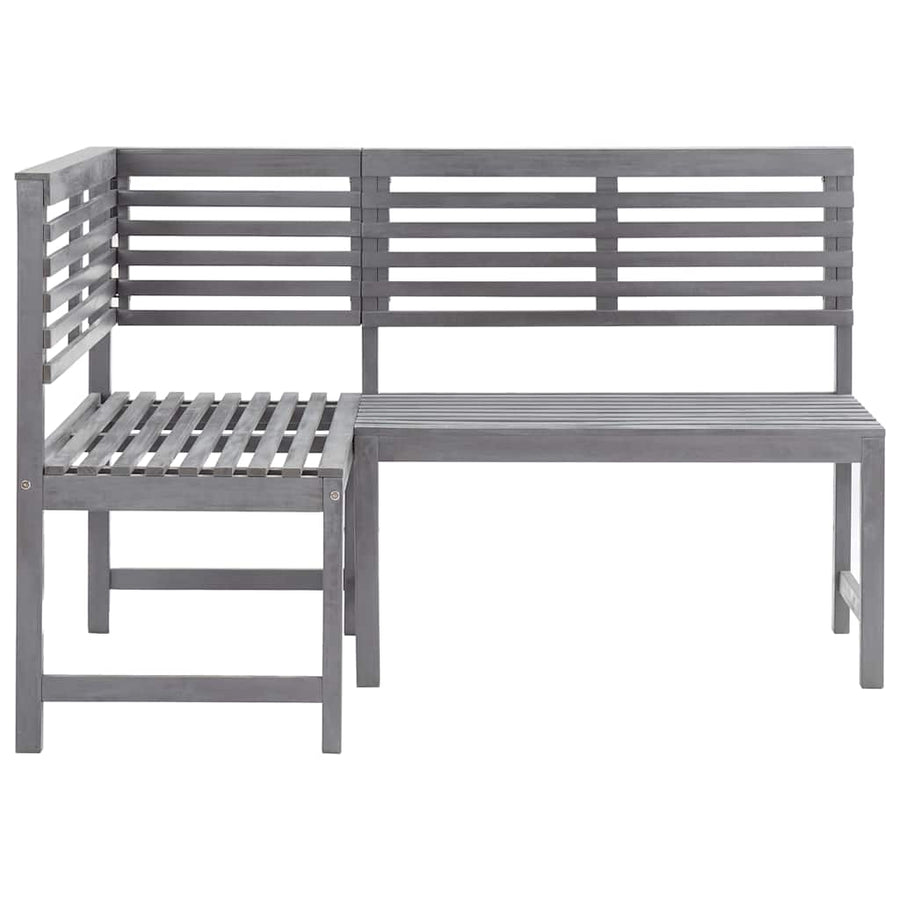 Tuinhoekbank 140 cm massief acaciahout grijs