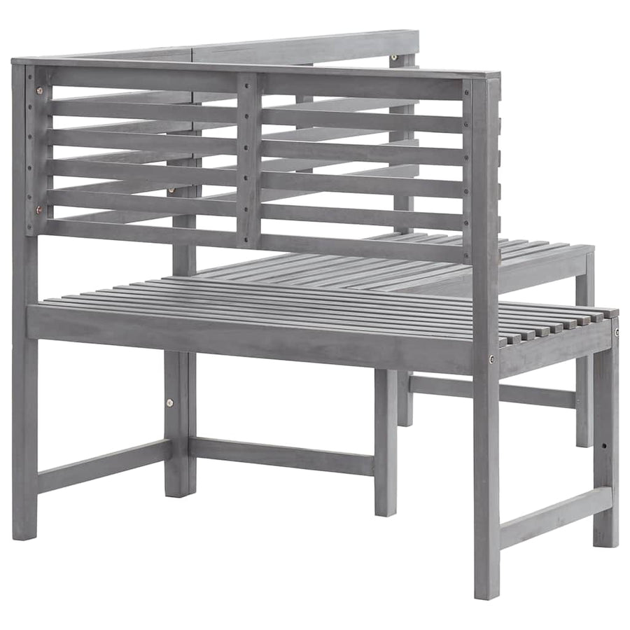 Tuinhoekbank 140 cm massief acaciahout grijs