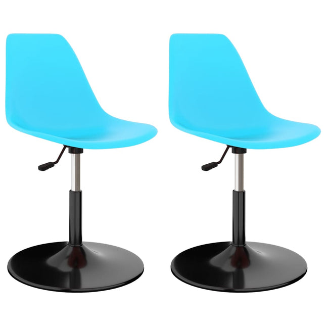 Eetkamerstoelen 2 st draaibaar PP blauw 2 Blauw