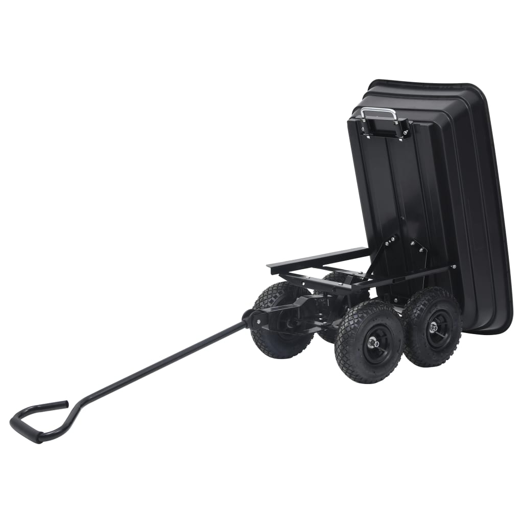 Tuinkiepwagen 300 Kg 75 L Zwart