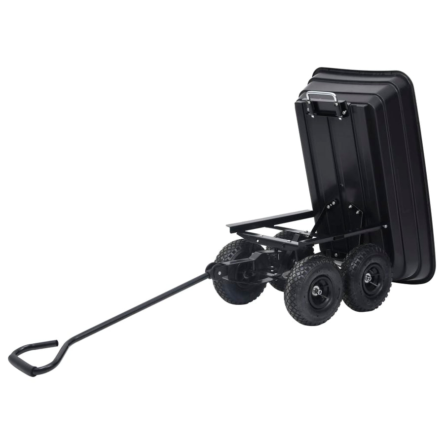 Tuinkiepwagen 300 Kg 75 L Zwart