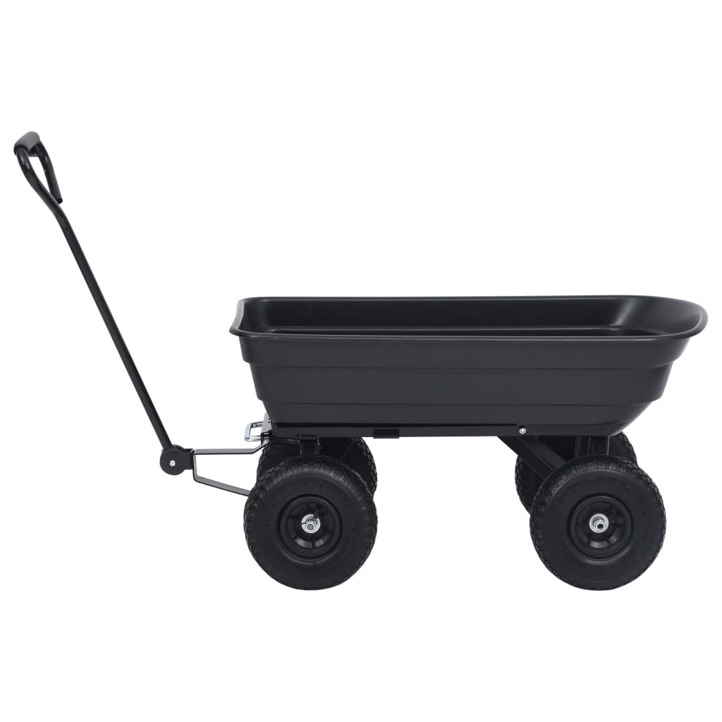 Tuinkiepwagen 300 Kg 75 L Zwart