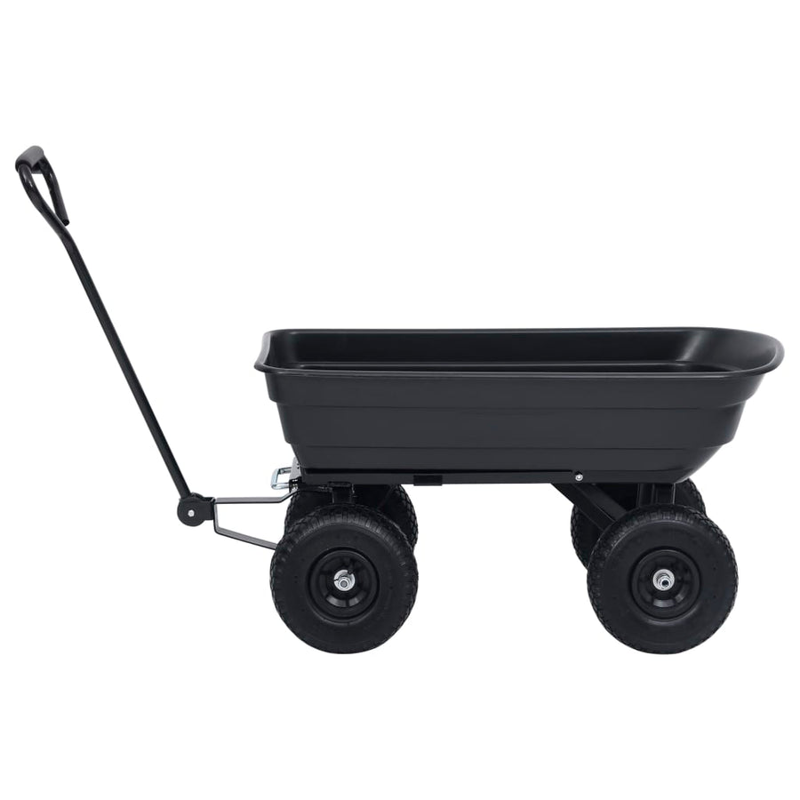 Tuinkiepwagen 300 Kg 75 L Zwart