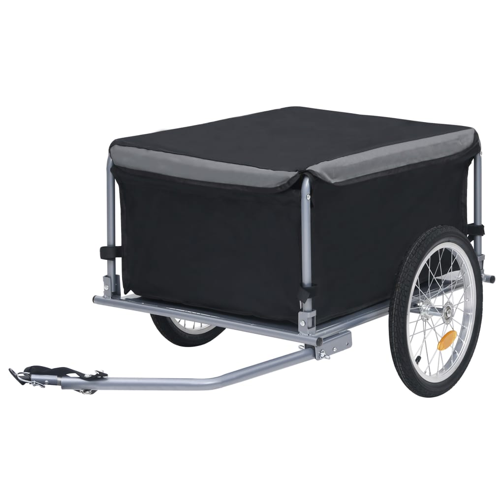 Fietstrailer 65 Kg Zwart en grijs