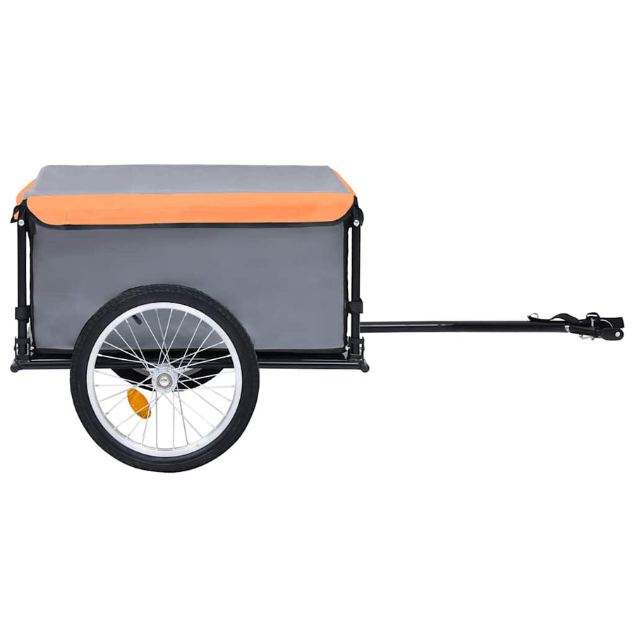 Fietstrailer 65 Kg Grijs en oranje