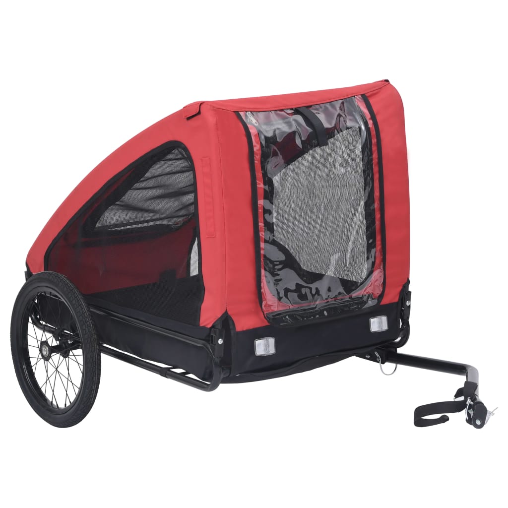 Hondenfietstrailer Rood en zwart