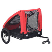 Hondenfietstrailer 142x70x87,5 cm rood zwart