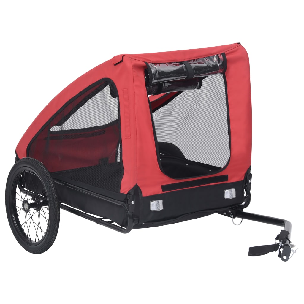 Hondenfietstrailer Rood en zwart