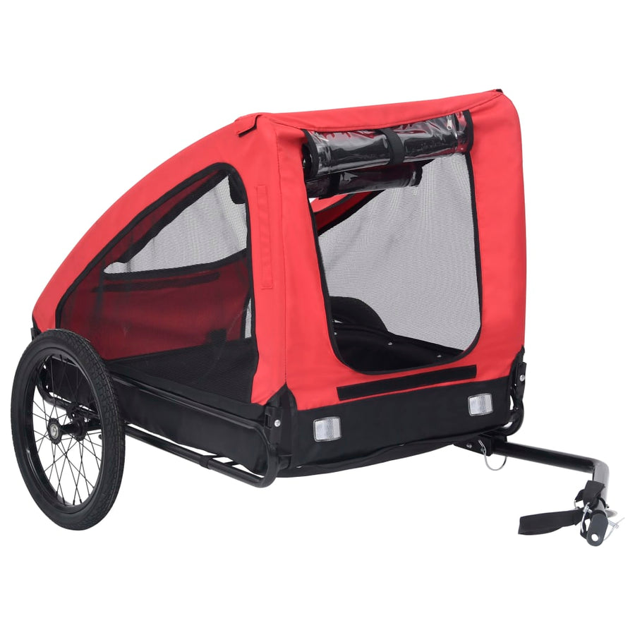 Hondenfietstrailer Rood en zwart