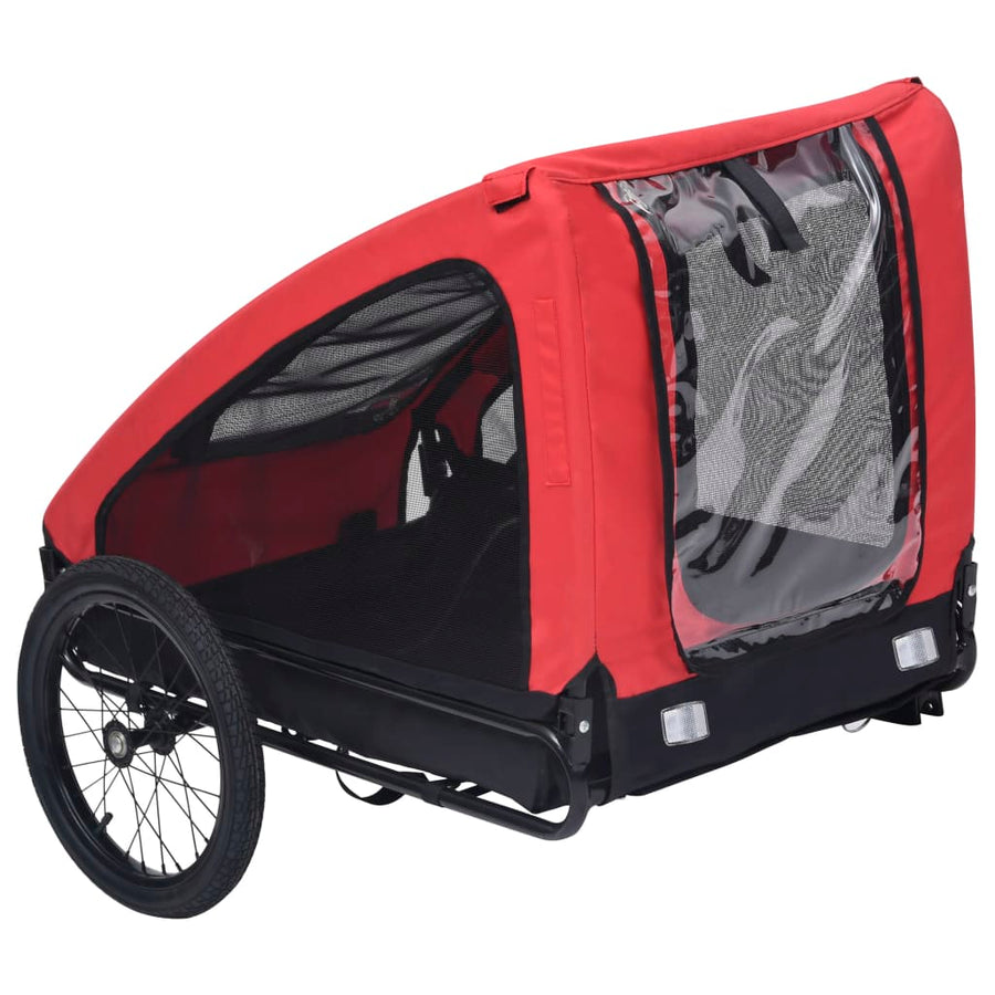 Hondenfietstrailer Rood en zwart