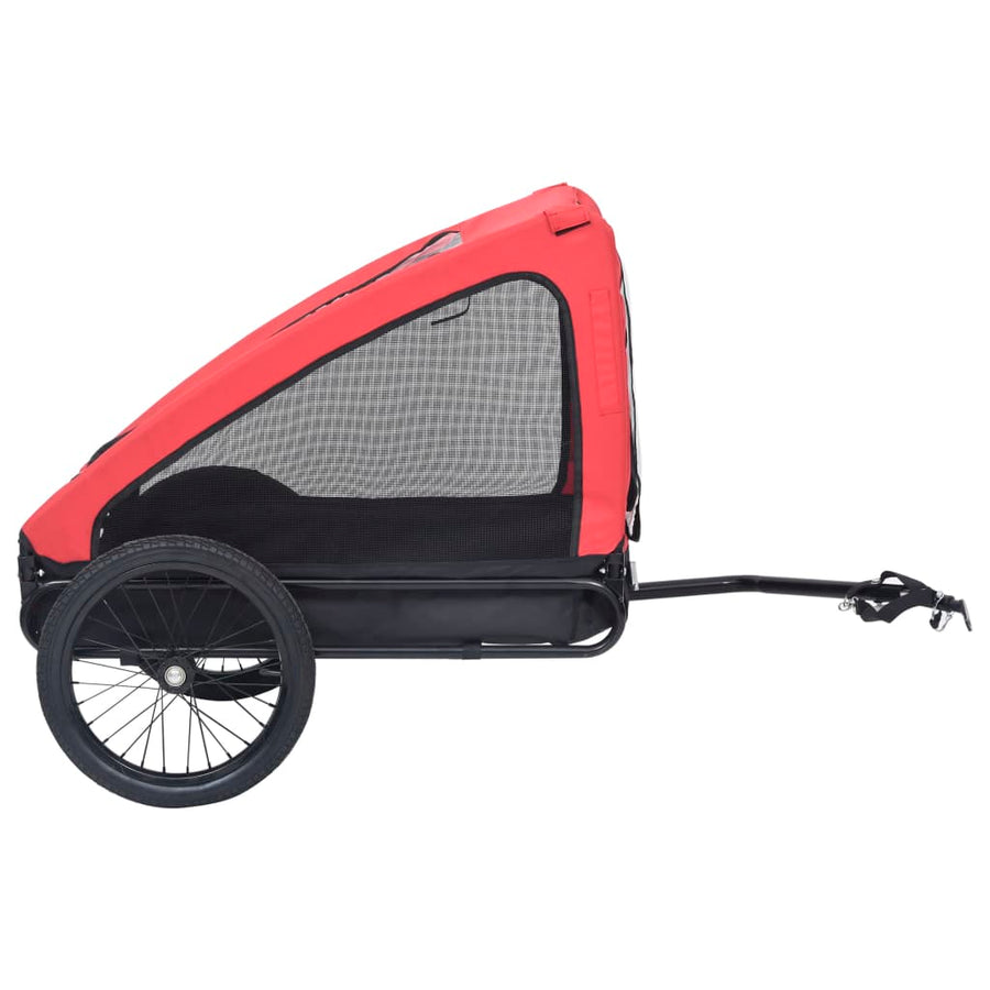 Hondenfietstrailer Rood en zwart