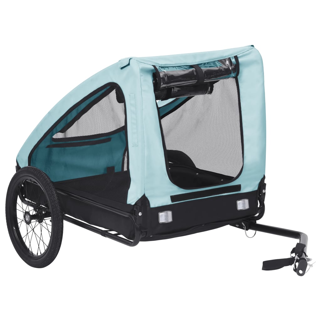 Hondenfietstrailer Blauw en zwart