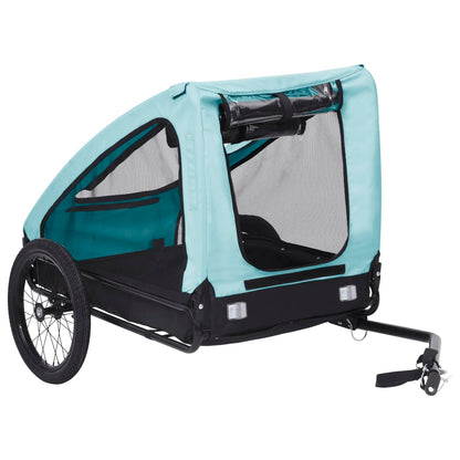 Hondenfietstrailer Blauw en zwart