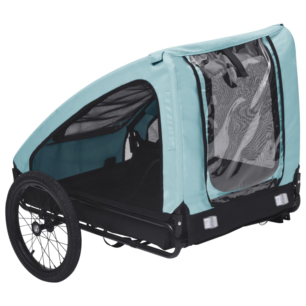 Hondenfietstrailer Blauw en zwart