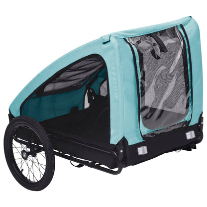 Hondenfietstrailer Blauw en zwart