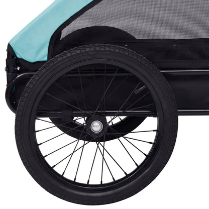 Hondenfietstrailer Blauw en zwart