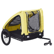 Hondenfietstrailer 142x70x87.5 cm geel zwart