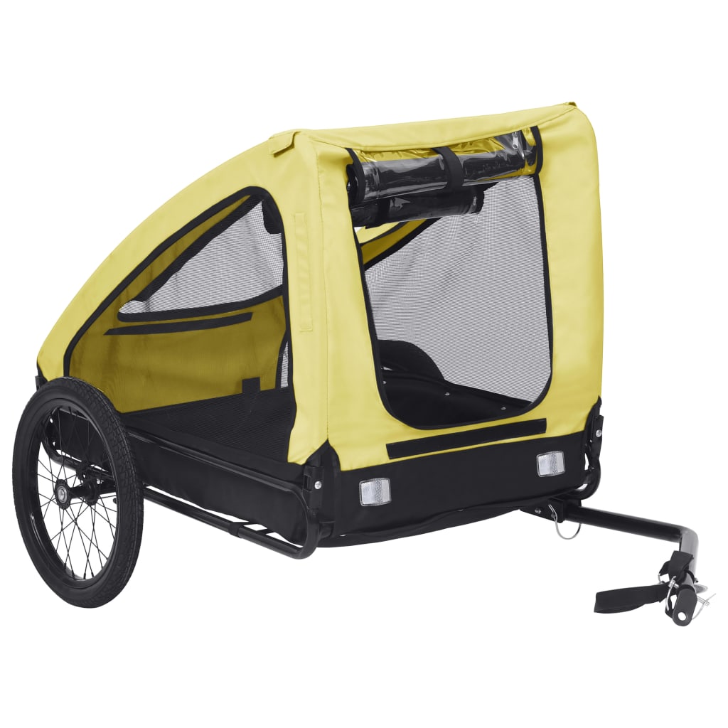 Hondenfietstrailer Geel en zwart