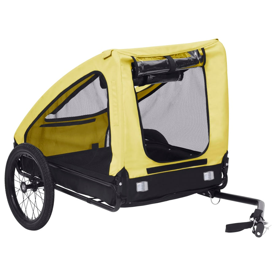 Hondenfietstrailer Geel en zwart