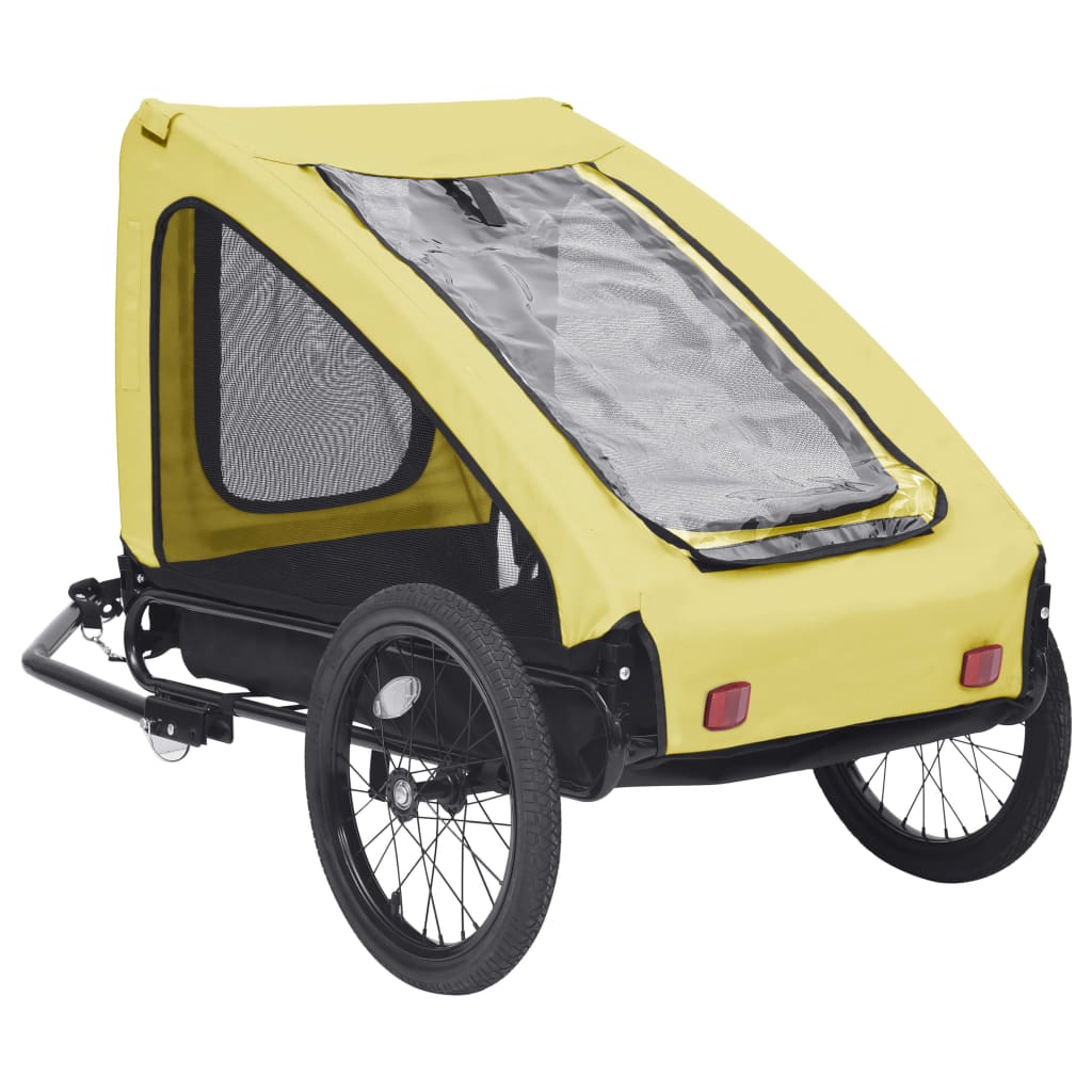 Hondenfietstrailer Geel en zwart