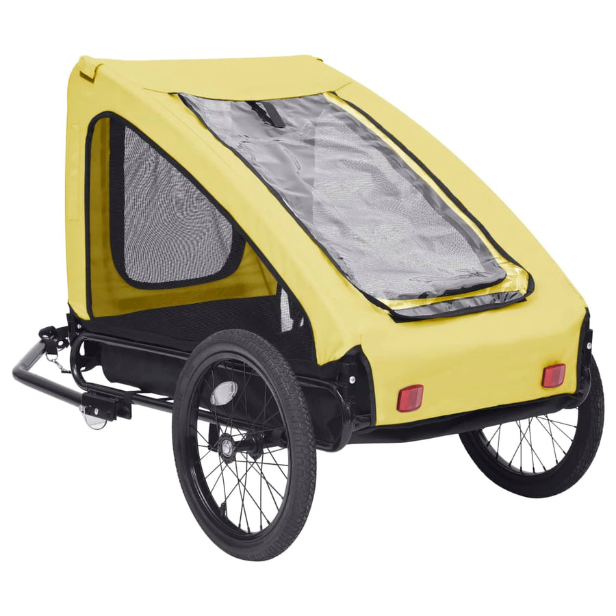Hondenfietstrailer Geel en zwart