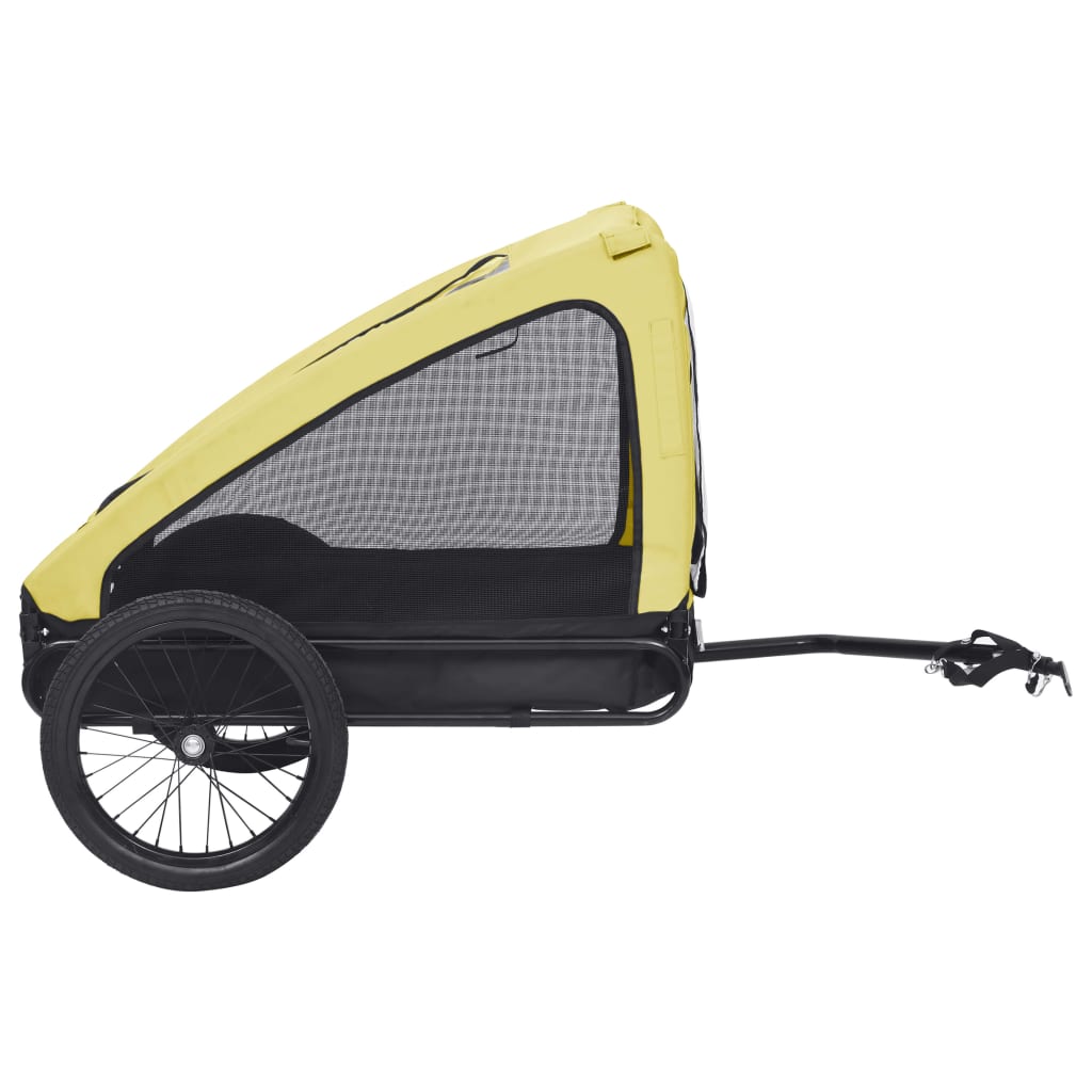 Hondenfietstrailer Geel en zwart