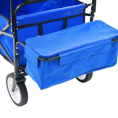 Handkar Inklapbaar Met Luifel Staal Blauw