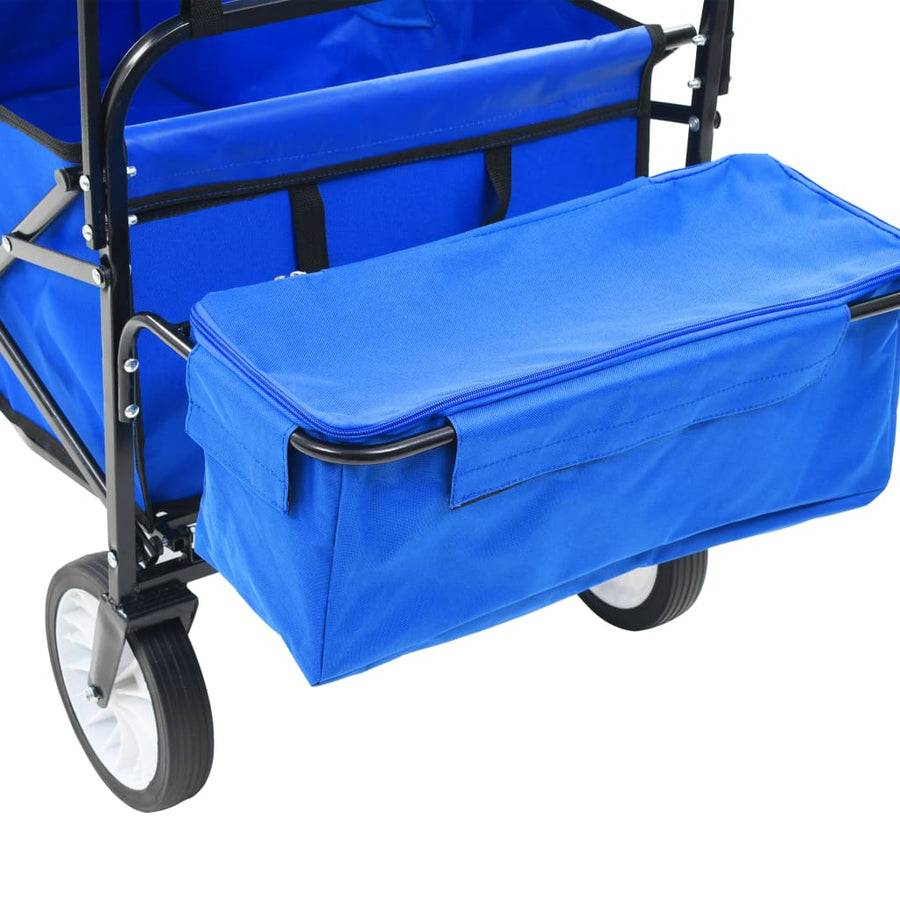 Handkar Inklapbaar Met Luifel Staal Blauw
