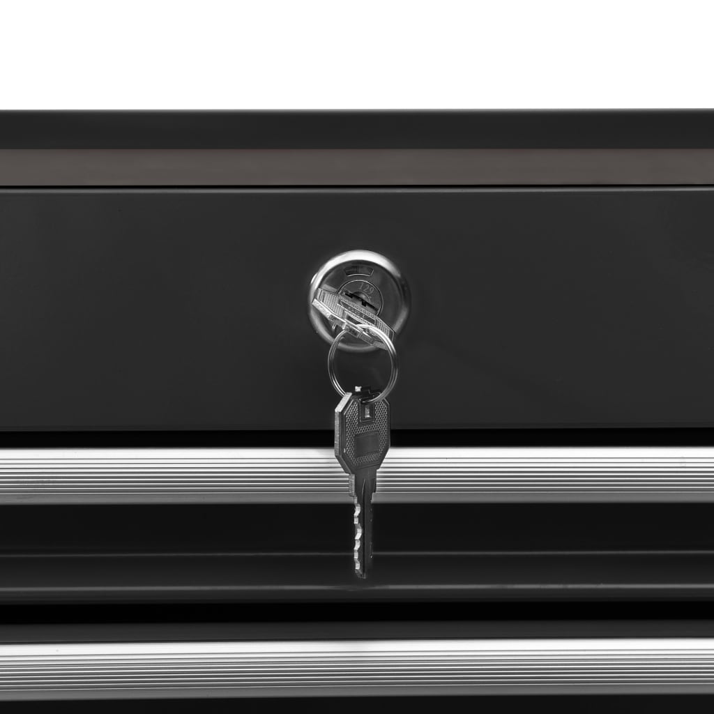 Gereedschapswagen Met 2 Lades Staal Zwart Met 21 lades