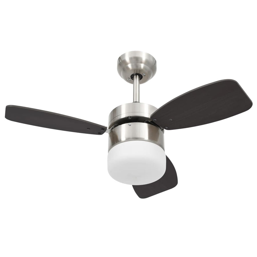 Plafondventilator met lamp afstandsbediening 76 cm donkerbruin Ø 76 x 41.5 cm Donkerbruin