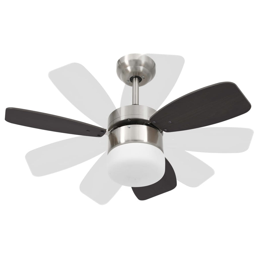 Plafondventilator met lamp afstandsbediening 76 cm donkerbruin Ø 76 x 41.5 cm Donkerbruin