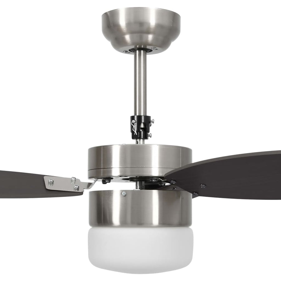 Plafondventilator met lamp afstandsbediening 76 cm donkerbruin Ø 76 x 41.5 cm Donkerbruin
