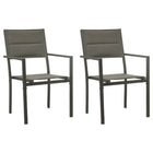 Garden chairs 2 pcs textilene and steel grey and anthracite-coloured