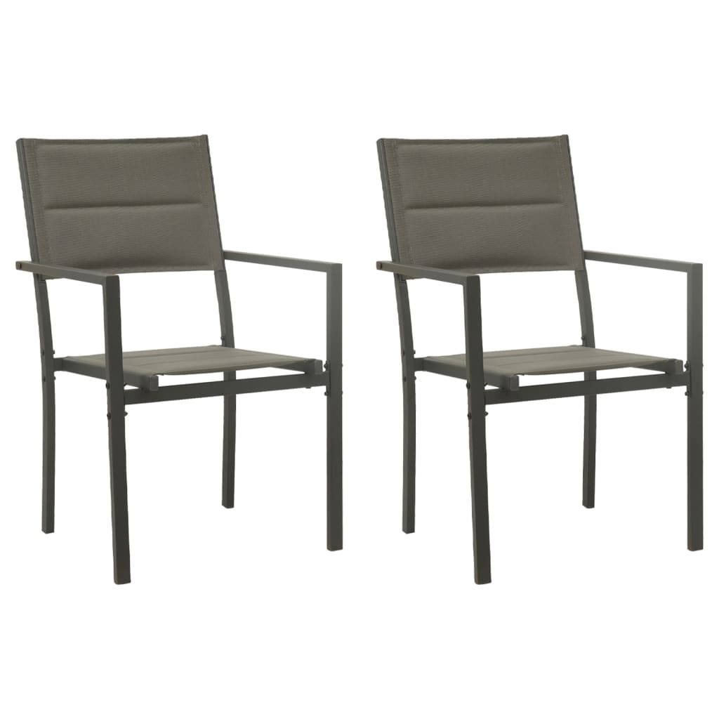 Tuinstoelen Textileen En Staal Grijs En Antracietkleurig 2