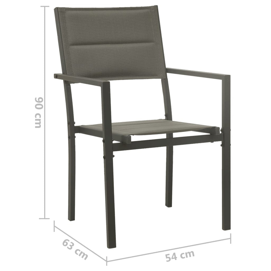 Tuinstoelen Textileen En Staal Grijs En Antracietkleurig 2