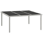 Tuintafel 170x170x74,5 cm glas staal