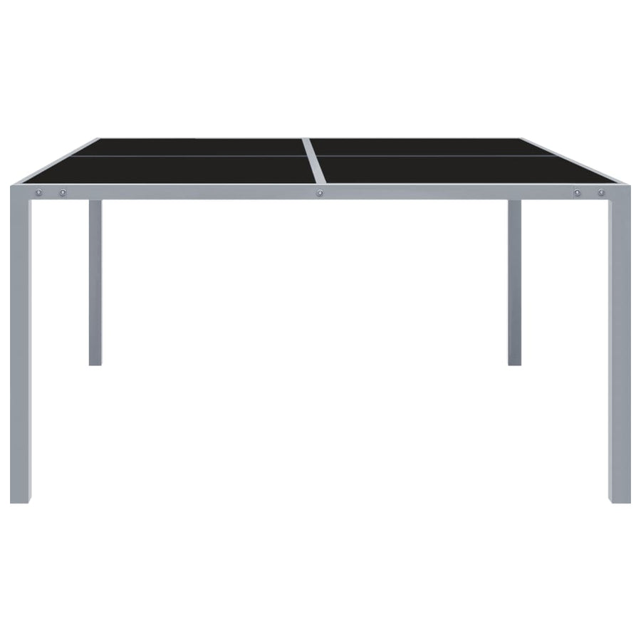 Tuintafel 130X130X72 Cm Staal En Glas Grijs