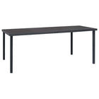 Tuintafel 190x90x74 cm staal glas antraciet
