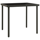 Garden table 80x80x72 cm glass and steel anthracite