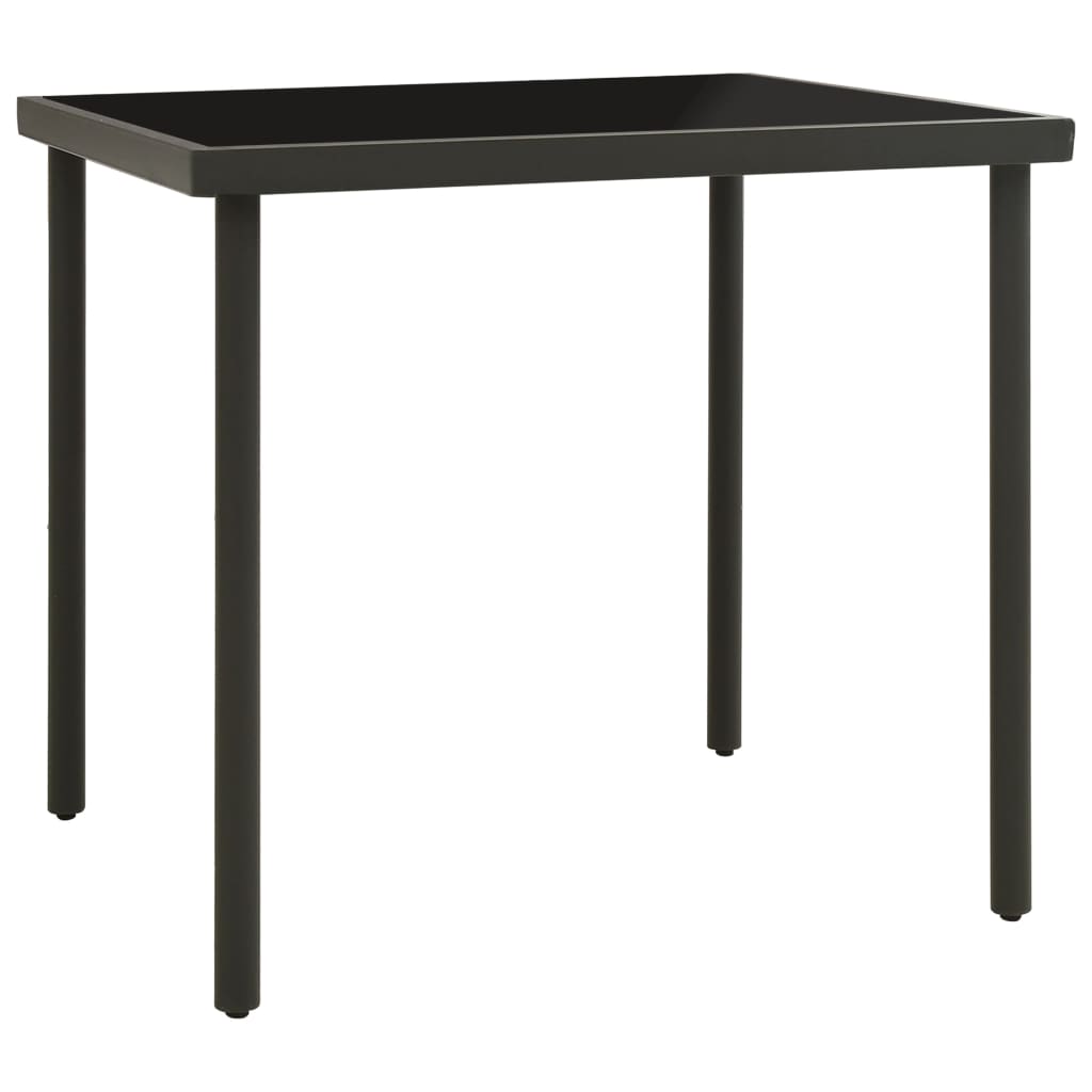Tuintafel 80X80X72 Cm Glas En Staal Kleurig Antraciet