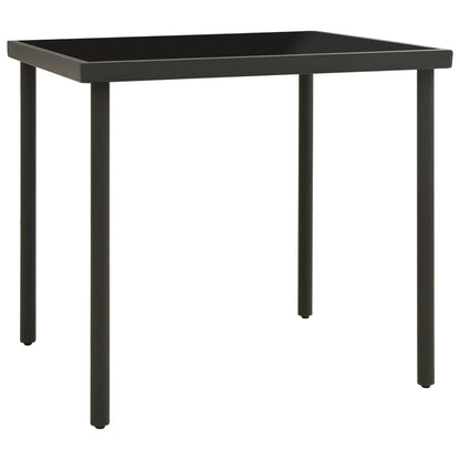Tuintafel 80X80X72 Cm Glas En Staal Kleurig Antraciet
